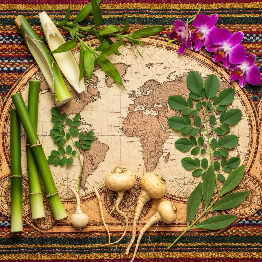 Zabytkowe tradycyjne rośliny z różnych kultur